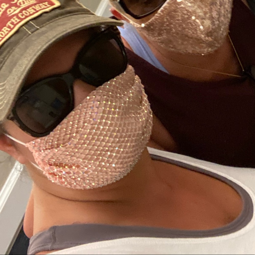 Adjustable Rhinestone Bling lined Mesh Masks - Picture 9 of 9